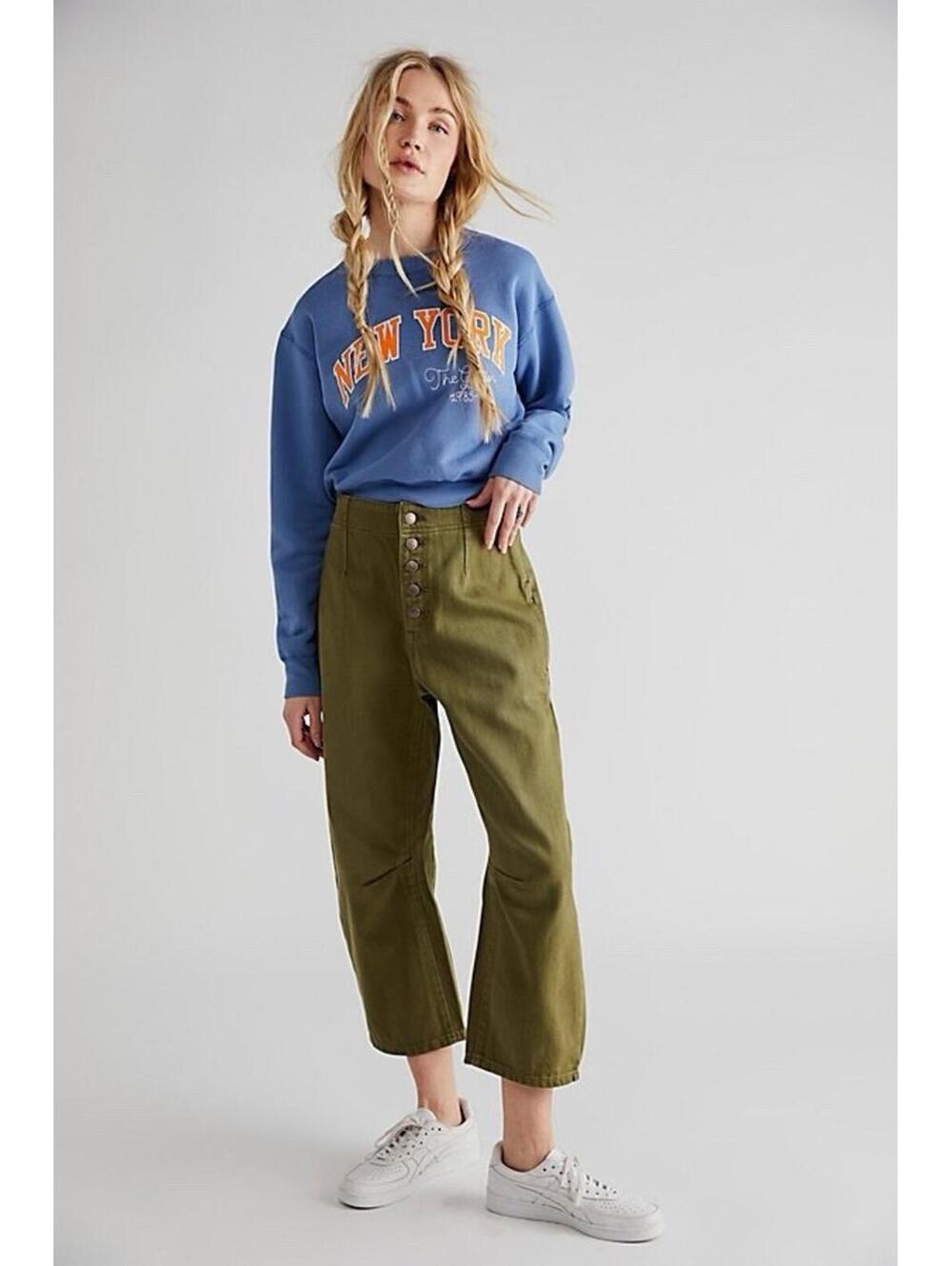 We The Free Free People Osaka Mid Rise Barrel Leg Loose Fit Trousers Jeans 28